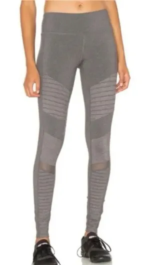 ✨Alo Yoga Moto Sz Large Leggings Heathered Grey✨ thumbnail 1