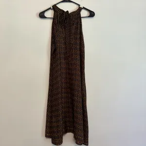 Earthbound Trading Co Dress Large Burgundy Floral Midi Hippie Boho Granola thumbnail 4