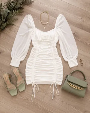 Pretty Little Thing Dress Mini White thumbnail 2