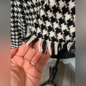 SO Houndstooth Fringe Trim Cropped Jacket Size XL thumbnail 6