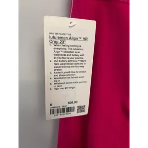 Lululemon Align High Rise pant/ Tight 23” size 6 passionate New Authentic thumbnail 5