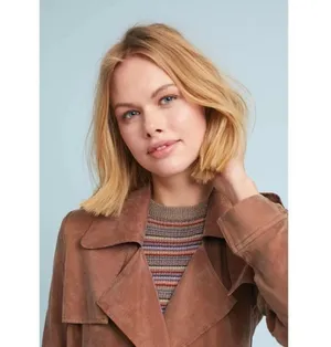 Anthropologie x Moth Carrie Belted Trench Coat Size X-Small Open NO BELT thumbnail 3