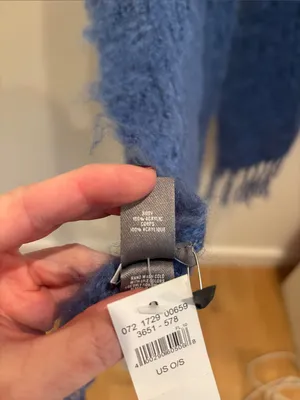 Aerie Blanket Scarf Blue Fuzzy Cozy NWT thumbnail 4
