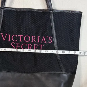 Victoria's Secret Black and Pink Mesh Tote thumbnail 4