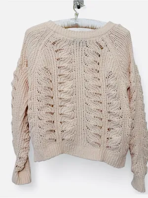 Lulus Just Warming Up Cream Chenille Loose Knit Sweater Size XS thumbnail 11