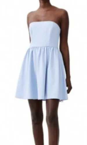 french connection strapless blue mini dress thumbnail 1
