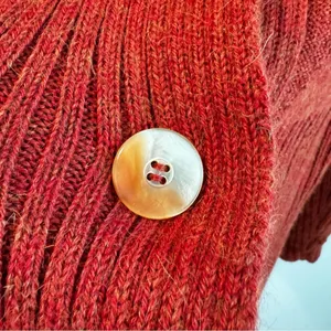 La Domenica La Casa De La Llama 100% Baby Llama‎ Burnt Orange Cardigan Sweater L thumbnail 4