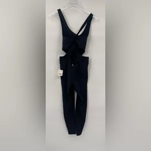 Free People Movement Women's Back It Up Jumpsuit‎ Black Size XS thumbnail 4