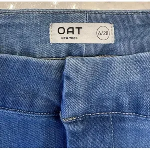 OAT New York Women High Rise Wide Leg Jeans Medium Wash Size 6/28 thumbnail 6