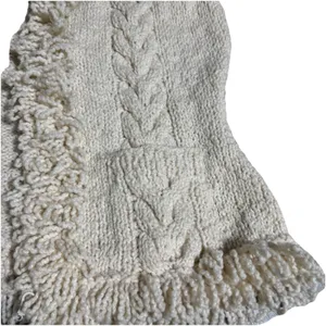 Ecuadorian Handknit Women's Chunky Wool‎ Sweater Jacket Full Zip Boho Size L thumbnail 4