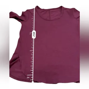 Lululemon Purple Long Sleeve Scoop Neck High Split Hem Shirt‎ Sz S thumbnail 7