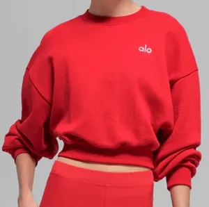 Alo Yoga Cropped Accolade Crewneck Bright Red S thumbnail 1