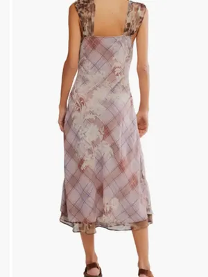 Free People Morning Dew Midi Dress Mixed Media Flowy Floral Size Medium NWT NEW thumbnail 7