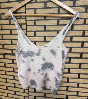 Zara Pink And Gray Tank Top Size Medium thumbnail 1