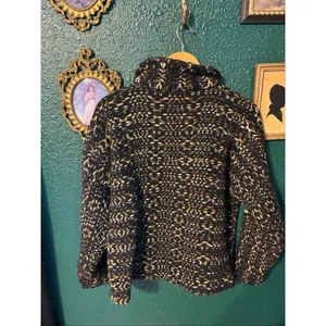 Invisible World Alaska Handknit Wool Zip Jacket Women’s Medium 100% Wool Nordic thumbnail 5