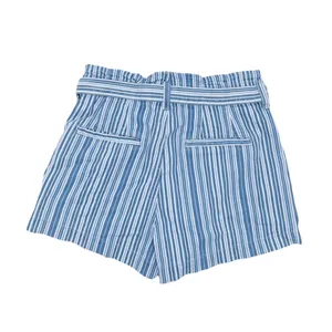 American Eagle Stretch Mom Short Size 6 Paperbag Belted Blue White Stripe Preppy thumbnail 3
