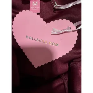 Dolls Kill Sugar Thrillz Valentine Wish Mini Dress Burgundy Women'S Size‎ Medium thumbnail 13