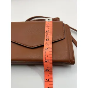 Brown Leather Crossbody Wallet Bag Snap Closure Organizer Purse thumbnail 7