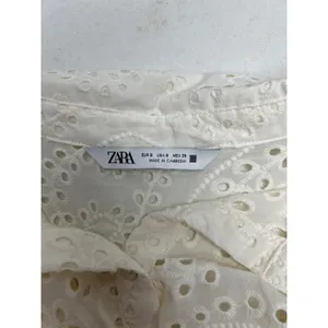 Zara Woman Zw Collection Cutwork Embroidery Eyelet Off White Dress Size S. thumbnail 5