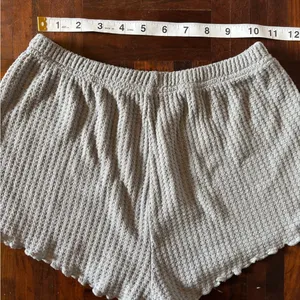 Women's Gray Waffle Knit Two-Piece Loungewear Shorts Set Size Small thumbnail 8