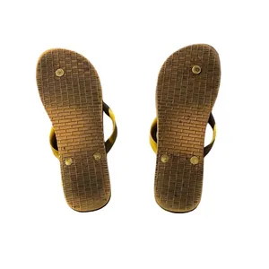 Tory Burch Women's Flip Flop Sandals Yellow Straps Red/Orange Geometric Pattern thumbnail 6