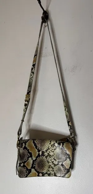 Madewell The Flap Convertible‎ Crossbody Snake Embossed Leather Bag Purse thumbnail 1