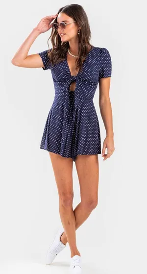 Francesca's Polka Dot Romper thumbnail 1