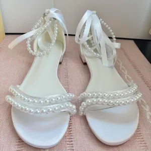 Pickshoes White Pearl Sandal Heels thumbnail 1
