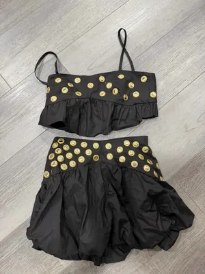Boutique Matching Set Skirt & Top Black Size XXS thumbnail 1