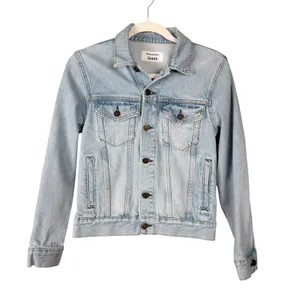 Reformation Jeans Jacket Women XS Blue Tahoe Light Wash Denim Button Front thumbnail 5