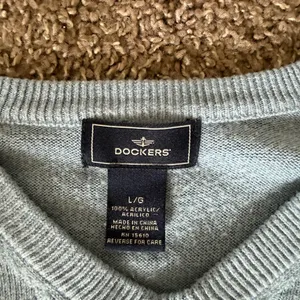 Vintage Dockers Light Blue V-Neck Sweater L thumbnail 3