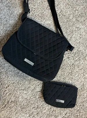 Vera Bradley Black Quilted crossbody purse and wallet thumbnail 1