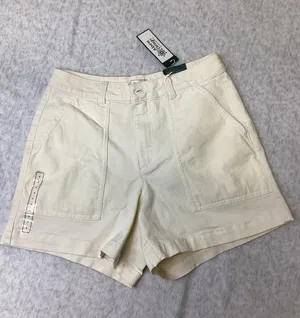 Alpine Design Womens 4 Mixed Fabric Shorts Off White Corduroy Pocket see pics thumbnail 1