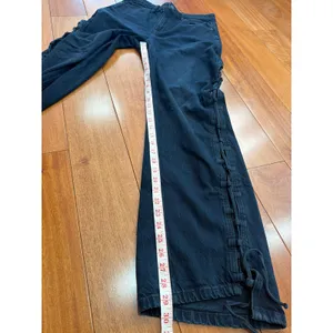 We The Free Lace Up Slouchy Jeans Womens Black Side Tie Wide Leg Denim 28 thumbnail 8