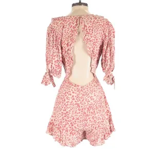 Petal & Pup Pink Quay Leopard Romper Tie Front Cutout Size 6 Boho Fairy Coquette thumbnail 6