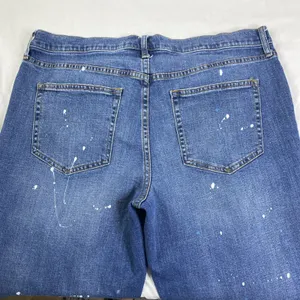 Gap Best Girlfriend Jeans Women's‎ 32T Blue Paint Splatter Distressed Tall Denim thumbnail 6