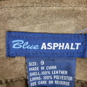 VTG Blue Asphalt Leather Fringe Mini Skirt 9 Brown Suede Rodeo Western Cowgirl thumbnail 2