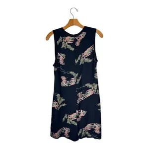 Neuw Dress Women Medium‎ Black Oriental Print Sleeveless Button Back Maze Mini thumbnail 3