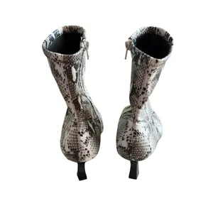 Abound Grey Snakeskin Print Pointed Toe Kitten‎ Heel Ankle Boots Size 7 NEW thumbnail 5