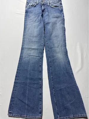 7 For All Mankind Vintage Flared Jeans - Classic Blue Denim thumbnail 1