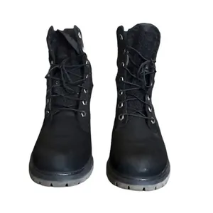 Timberland Black Lace Up Combat Boots Textured Shaft Chunky Sole Women's Size 7 thumbnail 7