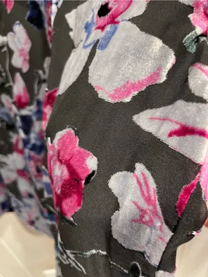 Buffalo David Bitton Cute Y2K velvet floral burnout flutter sleeve crop festival indie sleaze fairy thumbnail 6