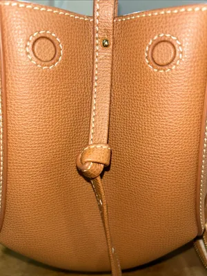 Polène Cyme Mini Textured Leather Tote Bag Camel Brown with Box & Dust Bag thumbnail 6