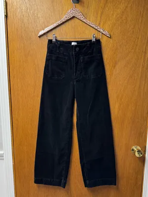 Maeve Anthropologie Colette Wide Leg Velvet Pants Black 25 thumbnail 14