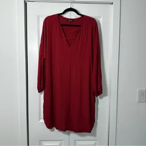 Madewell Women’s Du Jour Red Long Sleeve V-Neck XL thumbnail 2