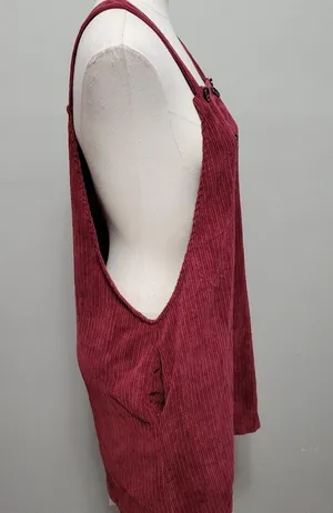 Asos En Creme burgundy corduroy pinafore dress size medium thumbnail 5