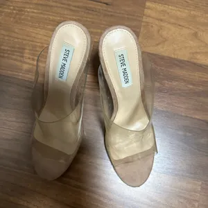 Steve Madden Clear and Tan Block Heels thumbnail 2