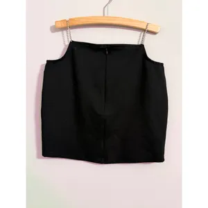 Superdown Black Chain Strap Square Neck Crop Top S‎ Rhinestone Embellished thumbnail 5