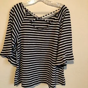 NWT ANA Black/White Striped‎ Top thumbnail 5