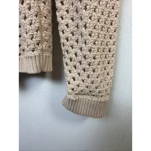 Ann Taylor LOFT crochet coastal vacation beach bohemian luxury Sweater large thumbnail 3